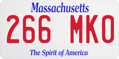 MA license plate 266MK0
