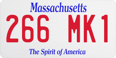 MA license plate 266MK1