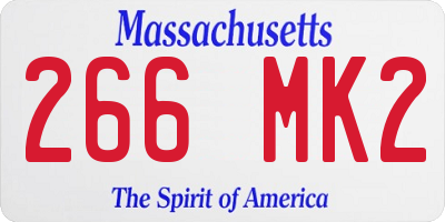 MA license plate 266MK2