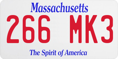 MA license plate 266MK3