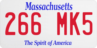 MA license plate 266MK5