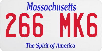 MA license plate 266MK6