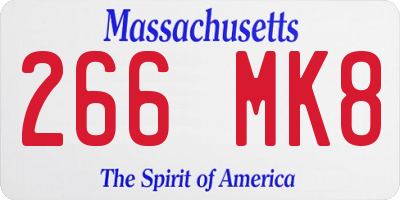 MA license plate 266MK8