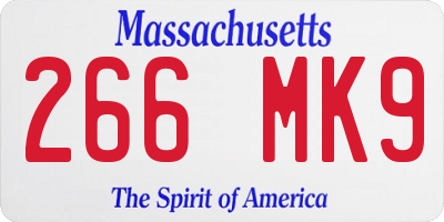 MA license plate 266MK9