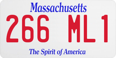 MA license plate 266ML1