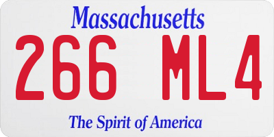 MA license plate 266ML4