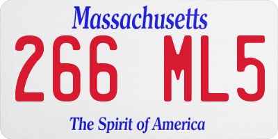 MA license plate 266ML5