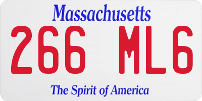 MA license plate 266ML6