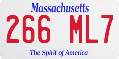 MA license plate 266ML7