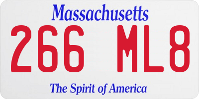MA license plate 266ML8
