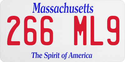 MA license plate 266ML9