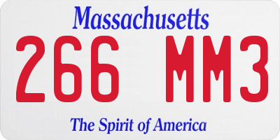 MA license plate 266MM3