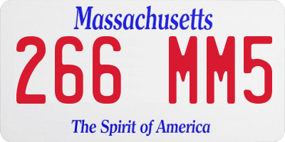 MA license plate 266MM5