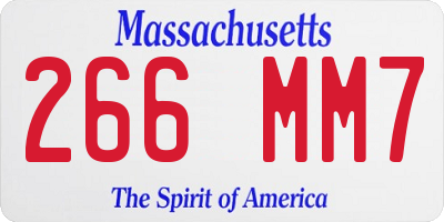 MA license plate 266MM7