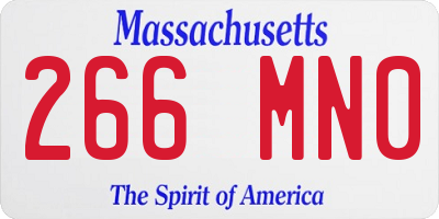 MA license plate 266MN0