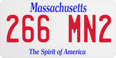 MA license plate 266MN2