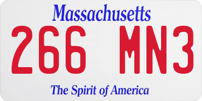 MA license plate 266MN3