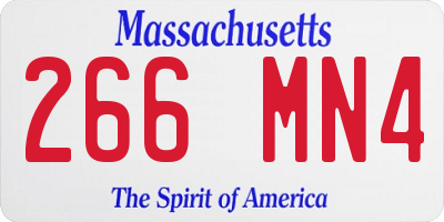 MA license plate 266MN4
