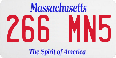 MA license plate 266MN5