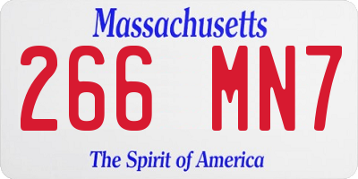 MA license plate 266MN7