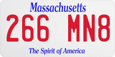 MA license plate 266MN8