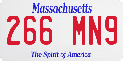 MA license plate 266MN9