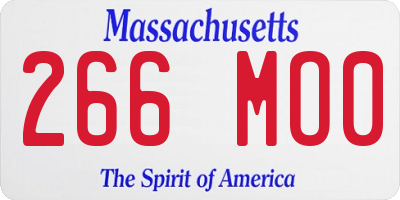 MA license plate 266MO0