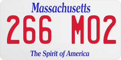 MA license plate 266MO2