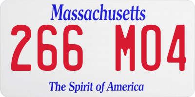 MA license plate 266MO4