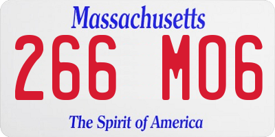 MA license plate 266MO6