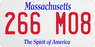 MA license plate 266MO8