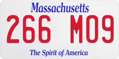 MA license plate 266MO9