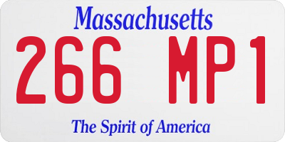 MA license plate 266MP1