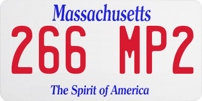 MA license plate 266MP2