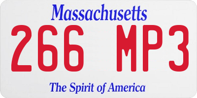 MA license plate 266MP3