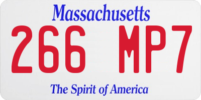 MA license plate 266MP7