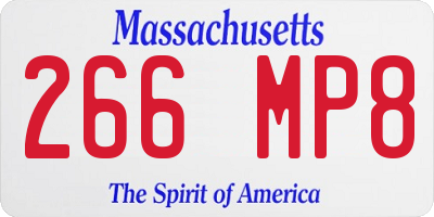 MA license plate 266MP8