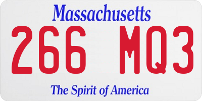 MA license plate 266MQ3