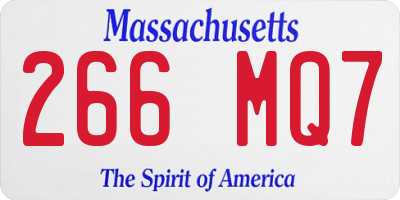 MA license plate 266MQ7