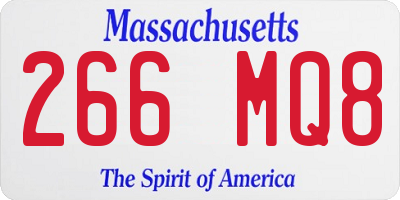 MA license plate 266MQ8