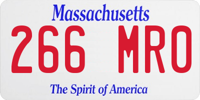 MA license plate 266MR0