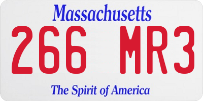 MA license plate 266MR3