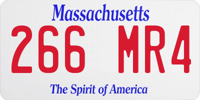 MA license plate 266MR4