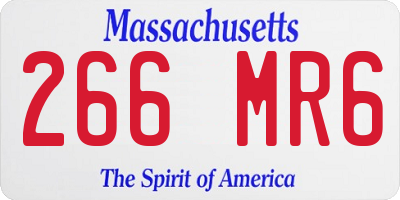 MA license plate 266MR6