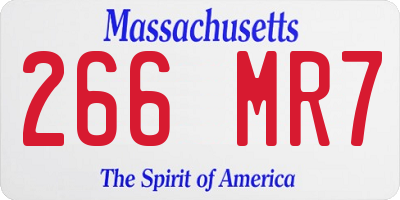 MA license plate 266MR7