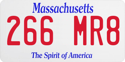 MA license plate 266MR8