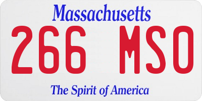 MA license plate 266MS0