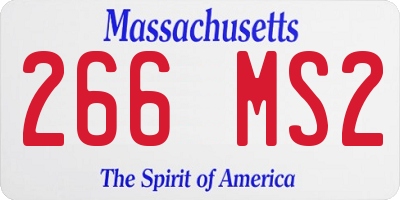 MA license plate 266MS2