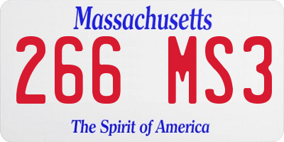 MA license plate 266MS3