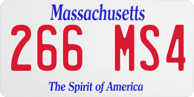MA license plate 266MS4